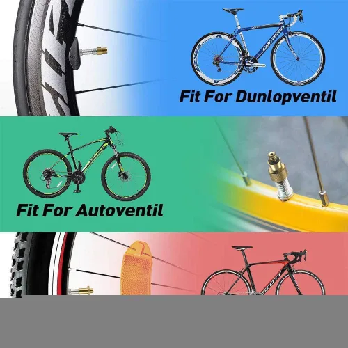 Vista 7 de 16 adaptadores de válvula Presta y Schrader de latón premium, adaptadores de válvula de neumático de bicicleta, aguja de bomba de bola, kit