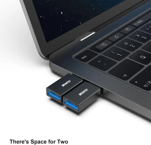 Vista 2 de BENFEI Adaptador USB C a USB 3.0, paquete de 3 adaptadores USB C a un macho a hembra, compatible con MacBook 2018 2017 2016, Samsung Galaxy Note 8