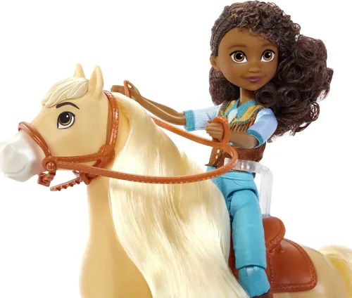 Vista 3 de Mattel Spirit Untamed - Juego de muñeca y caballo de juguete, muñeca pequeña Pru de 7 pulgadas con 7 articulaciones móviles, Chica Linda