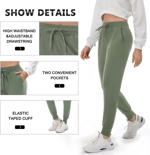 Vista 5 de FULLSOFT - Pantalones deportivos con bolsillos para mujer, para practicar yoga, entrenar y correr
