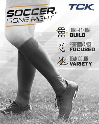 Vista 5 de Finale - Calcetines de fútbol para jóvenes y adultos Calcetines de fútbol hasta la rodilla para hombres y niños Ajuste elástico para espinilleras