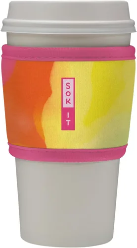 Vista 203 de Sok It HotSok Coffee & Tea - Funda de neopreno con aislamiento reutilizable (floral abstracto)