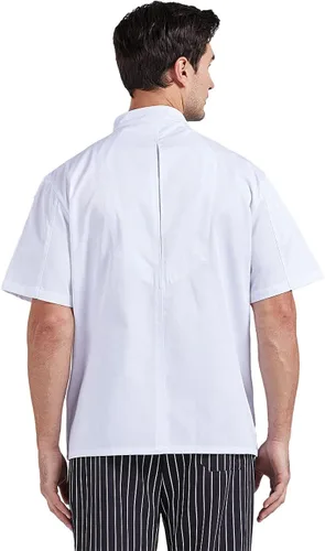 Vista 2 de Nanxson Chaqueta de chef unisex de manga corta para hombre con malla transpirable CFM0029