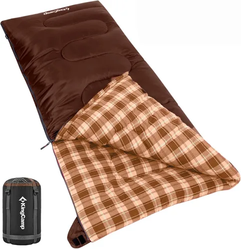 Vista 17 de KingCamp Sleeping Bag for Adults, 100% Flannel XL Big and Tall AVIAR
