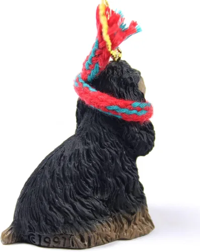 Vista 2 de Cocker Spaniel - Adorno de Navidad en miniatura, color negro y marrón