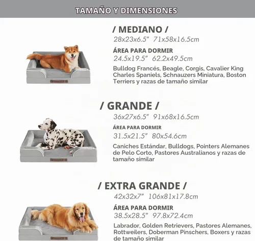 Vista 8 de Friends Forever - Cama ortopédica para perros medianos, cama de espuma viscoelástica impermeable para perros M con funda extraíble y lavable, gris