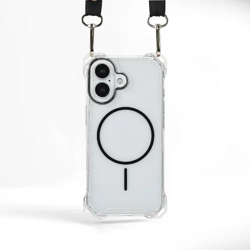 Vista 52 de Funda magnética para iPhone 13 Pro Max, con marco suave magnético transparente, parte trasera de PC, cubierta protectora contra golpes con cordón