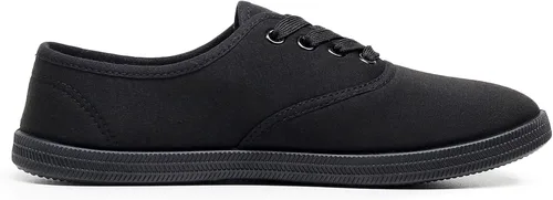 Vista 3 de VenusCelia - Tenis de lona con agujetas Rainbow para mujer Negro (Allblack)