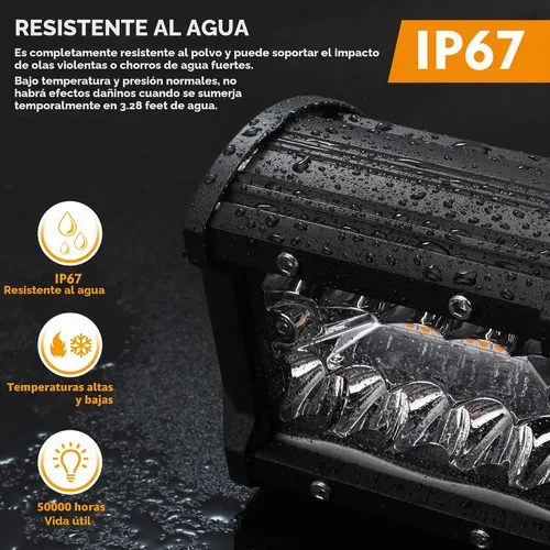 Vista 5 de EverBrite 2 cápsulas LED de 4 pulgadas y 60 W, cápsulas de luz todoterreno, estroboscópica ámbar blanco, 6 modos con función de memoria, luces LED