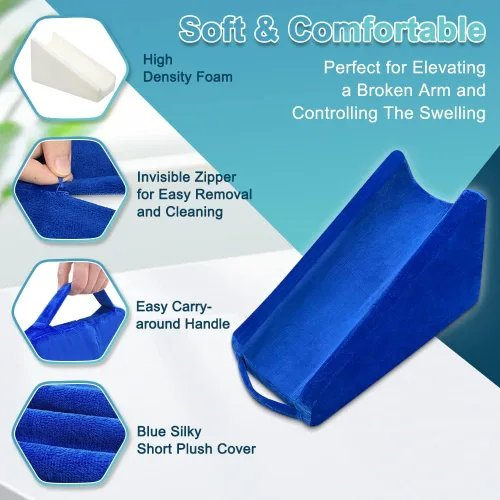Vista 6 de Zelen Almohada de elevación de brazo Soporte de cuña Almohada médica para brazo elevador poscirugía Elevación de brazos quirúrgicos elevados