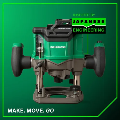 Vista 11 de Metabo HPT Fresadora de Inmersión Inalámbrica, Fresadora de Velocidad Variable de 36V, Hasta 46 Pies por Minuto, Diseño Ligero de 6.9 Libras, Luz