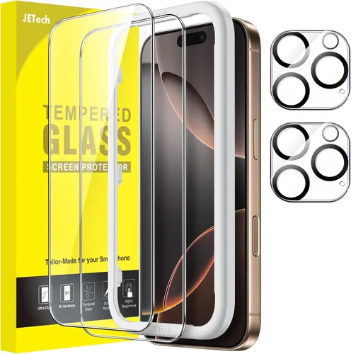 Vista 11 de JETech Protector de pantalla para iPhone 11 de 6.1 pulgadas con protector de lente de cámara, película de vidrio templado, paquete de 2