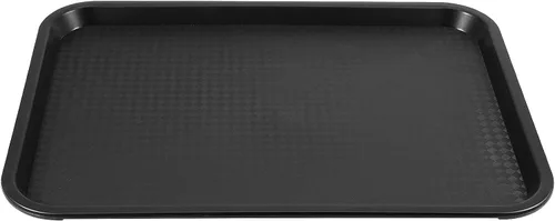 Vista 8 de MANCHAP Paquete de 10 bandejas de servicio de comida rápida negras de 16 x 12 pulgadas, bandejas rectangulares de plástico para servicio