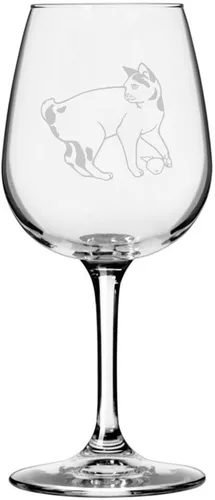 Vista 33 de Copa de vino de 12.75 onzas con temática de gato abisinio grabada para todo uso