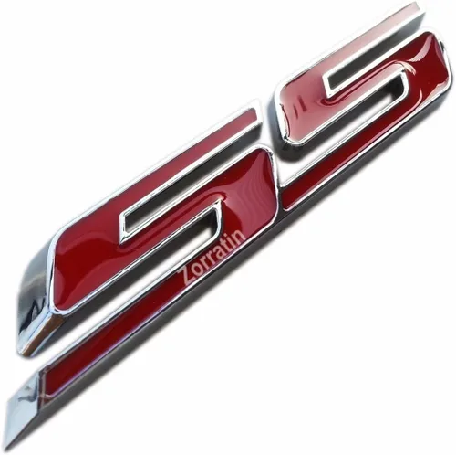 Vista 8 de zorratin Calcomanía con emblema SS inclinado, para parrilla lateral de camioneta, para Chevy., Negro