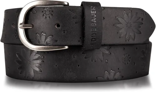 Vista 24 de Eddie Bauer Cinturones de cuero casuales para mujer con hebilla de metal duradera Barra central - Negro