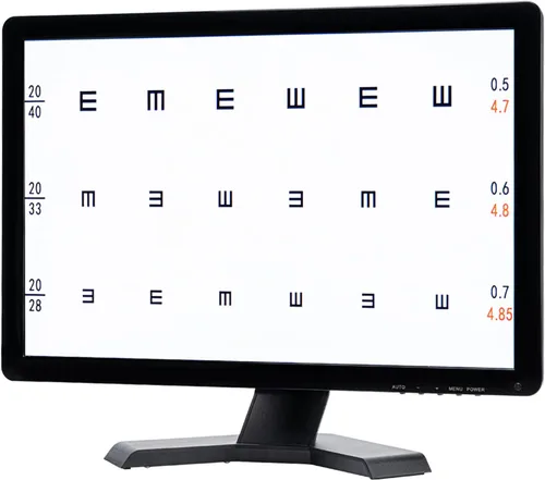 Vista 4 de Panel de gráfico de visión de pantalla de 19 pulgadas Led Visual Acuity Testing Chart Eye Vision Oftálmico LCD Probador óptico Monitor (negro)
