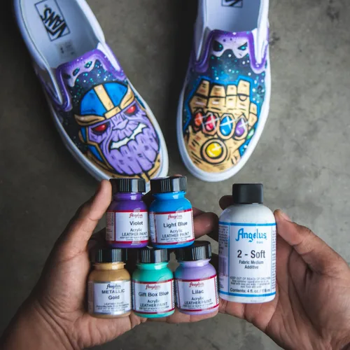 Vista 5 de Angelus Pintura acrílica para cuero lila 1oz