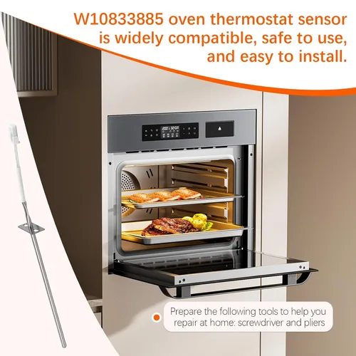 Vista 7 de W10833885 Sensor de termostato de horno apto para Whirlpool Sensor de temperatura de reemplazo del sensor de temperatura del horno W10833885