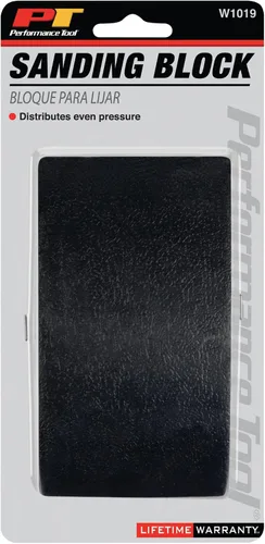 Vista 2 de Performance Tool Bloque de lijado de goma W1019, caucho natural flexible, distribuye presión uniforme, ideal para lijar y alisar