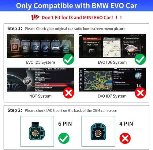 Vista 2 de Road Top Kit inalámbrico CarPlay Android Auto Retrofit para BMW EVO ID5/ID6 System (2017-2020), compatible con BMW 1 2 3 4 5 6 7 Series y M3 M4 M5