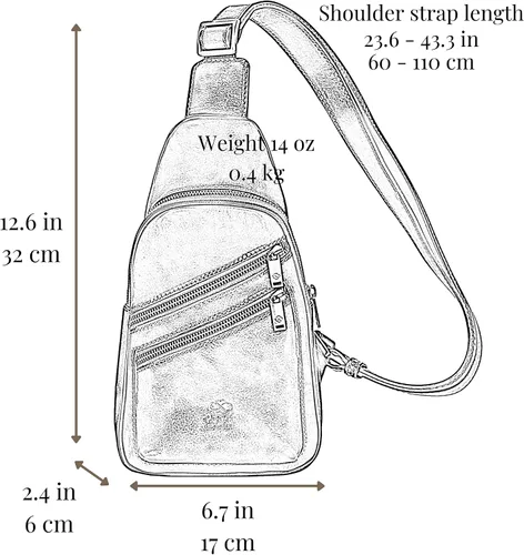 Vista 7 de Time Resistance Bolso bandolera de cuero - Bolso bandolera marrón - Bolso bandolera para hombre y mujer - Mochila de hombro hecha a mano