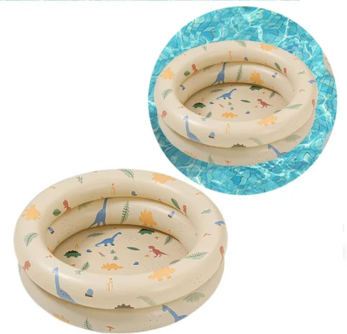 Vista 3 de Piscina pequeña inflable para niños, piscina de dinosaurio, piscina para bebés, piscina infantil para interiores y exteriores, piscina para niños