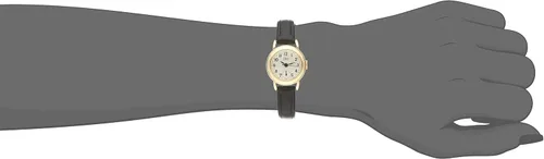 Vista 2 de TKO TK658BK Reloj de cuero negro con cara pequeña para mujer, CaféBlanco, Movimiento de cuarzo