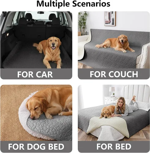 Vista 5 de Manta impermeable para perro, lavable, antideslizante, fundas de sofá para mascotas, resistentes al pelo de mascotas, para cama, silla, muebles
