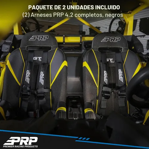 Vista 5 de PRP Arnés Surelatch de 4 puntos de 2 pulgadas con acolchado de 2 pulgadas, ajustadores EZ, correa extraíble (paquete de 2 negro)