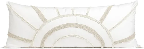 Vista 6 de Sweet Jojo Designs Funda de almohada de cuerpo de hojas botánicas bohemias (almohada no incluida), género neutro, marfil, crema, beige, tostado