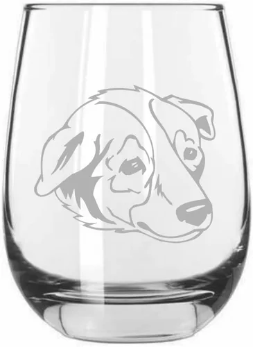 Vista 339 de Shar Pei (chino) - Vaso de vino sin tallo grabado para perro, 15.25 onzas