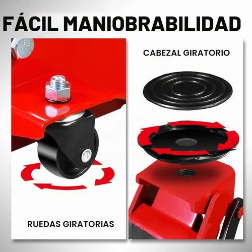 Vista 5 de BIG RED AT84007R Torin - Gato hidráulico de bajo perfil de servicio/piso con bomba de elevación rápida de doble pistón, capacidad de 4 toneladas