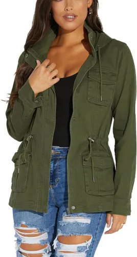 Vista 7 de SheKiss Casual Jackets for Women Trendy Lightweight Outfits with Pockets Camuflaje ejército