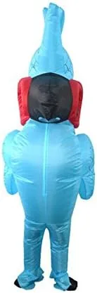 Vista 5 de Xnferty Disfraz inflable de loro para Halloween disfraz de calabaza disfraz de cosplay y fantasía para adultos
