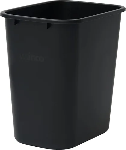 Vista 6 de Winco Cesta de basura de plástico beige de 14 5/8" para el hogar y la oficina