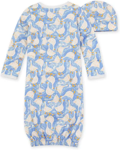 Vista 2 de Burts Bees Baby Conjunto de vestido y sombrero para dormir para bebé