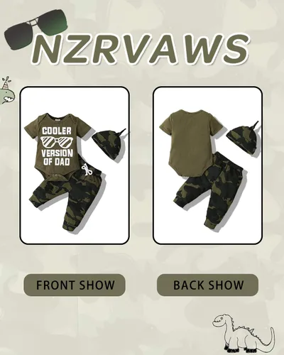 Vista 3 de NZRVAWS Conjunto de ropa para bebé recién nacido, ropa de bebé niño 0 3 6 9 12 18 meses
