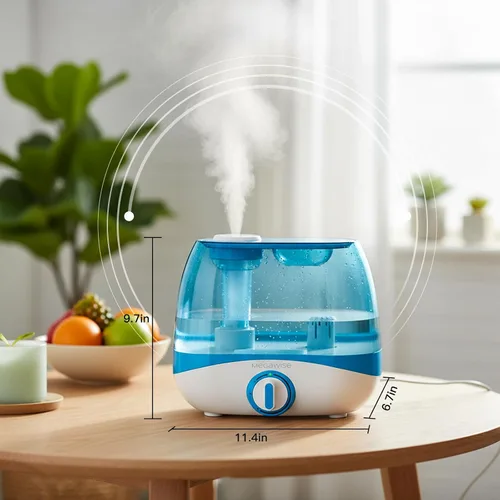 Vista 4 de MegaWise Humidificadores para dormitorio y hogar, humidificador de niebla fría de 5.0L para plantas caseras y viveros de bebés, humidificador