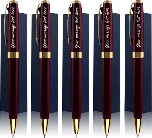 Vista 11 de Ancolo Bolígrafos de Promoción Personalizados - Regalo Publicitario de Negocios Juego de Escritura de Oficina - Grabado con Tu Mensaje Nombre