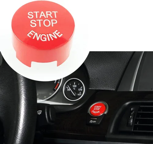 Vista 7 de Lanyun Reemplazo para BMW rojo interruptor de arranque de motor botón de encendido ajuste E Código de chasis BMW E60 E90 E91 E92 E93 E84 E70 E71 E72