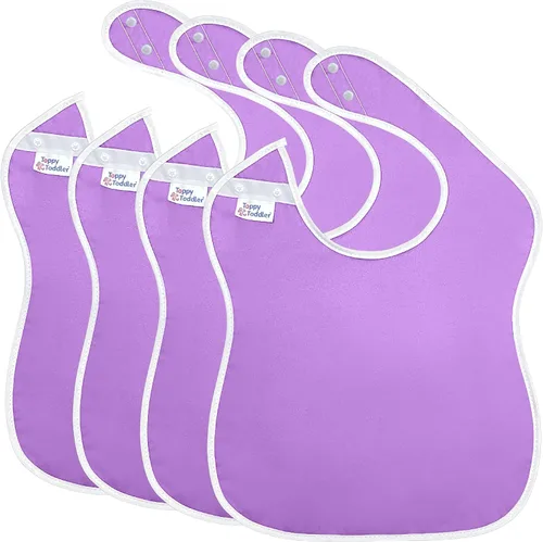 Vista 16 de Baberos grandes impermeables Colección Pastel - 4pk, 12pk, 48pk
