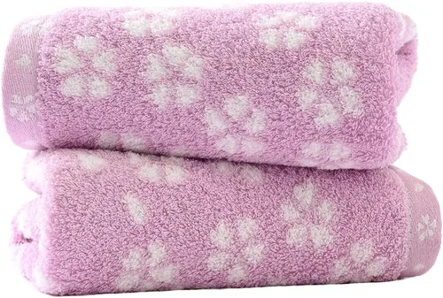 Vista 2 de sense gnosis - Juego de 2 toallas de mano moradas, diseño Sakura Morado