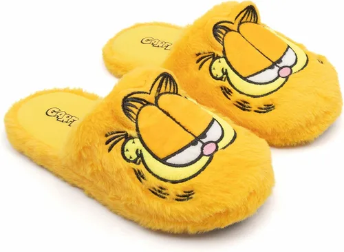 Vista 7 de Garfield Adult Orange Slippers Lazy Tabby Cat Fluffy Slip On House Sliders Merchandise
