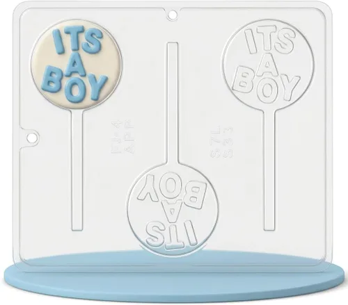 Vista 4 de Molde de caramelo de chocolate con piruleta "It's A Boy" Baby Shower 691