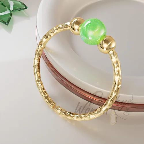 Vista 9 de Anillos de hélice de oro martillado 20G + ópalos + liso