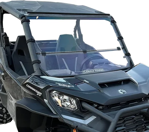 Vista 3 de Clearly Tough Can-Am Commander (2021 y posteriores) Parabrisas plegable