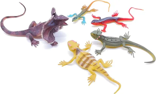 Vista 5 de Guaishou Lizards Toys 15pcs realista Lizard Chameleon Reptile Figura Set de juego