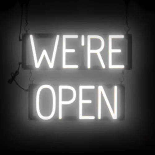 Vista 32 de SpellBrite Letrero LED Neon OPEN para negocios - Azul, 17" x 6