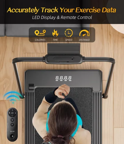 Vista 3 de Bifanuo 2 in 1 Folding Treadmill, Smart Walking Running Machine with Bluetooth Audio Speakers, Installation-Free，Under Desk Treadmill for